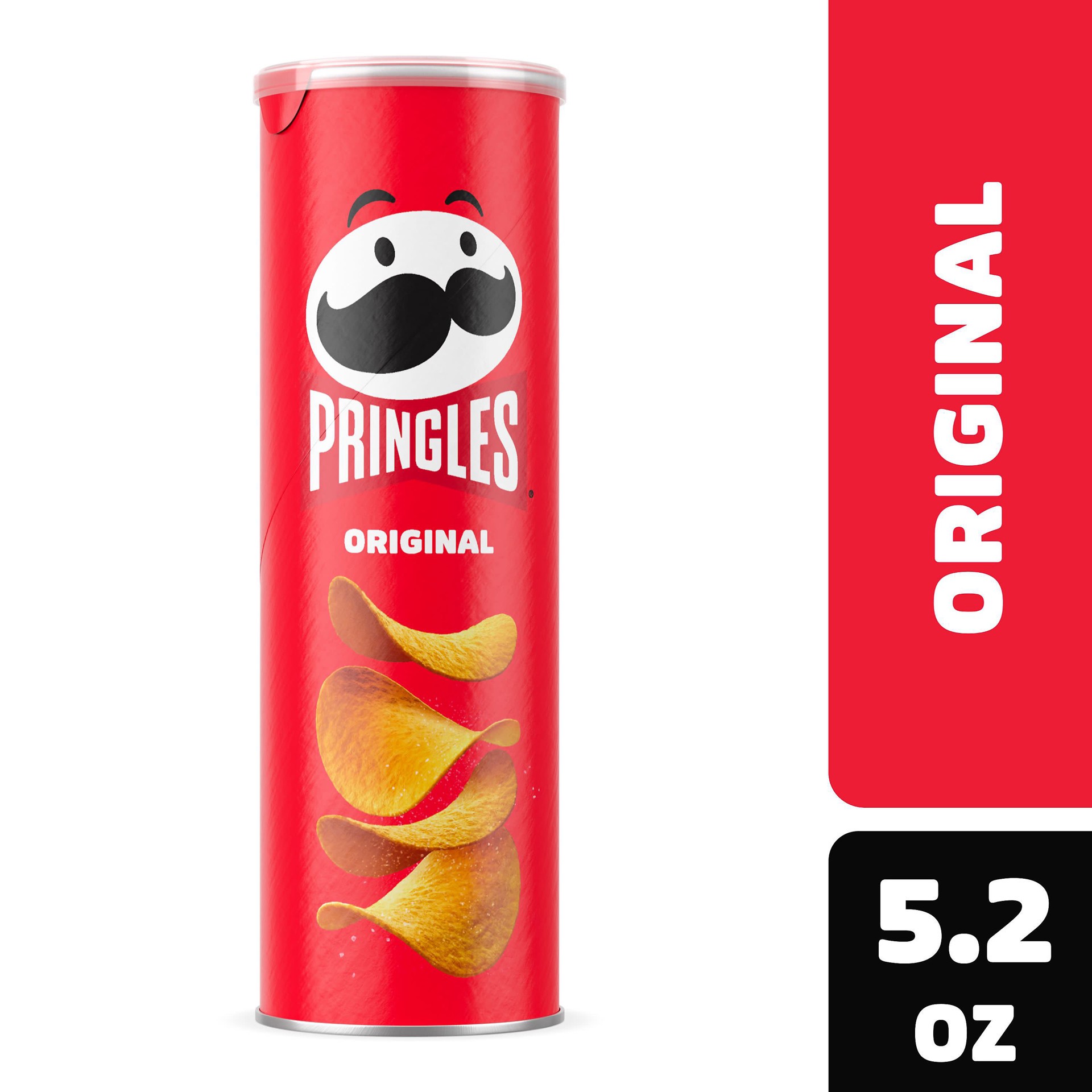 slide 1 of 8, Pringles Potato Crisps Chips, Lunch Snacks, On-The-Go Snacks, Original, 5.2oz Can, 1 Can, 5.2 oz