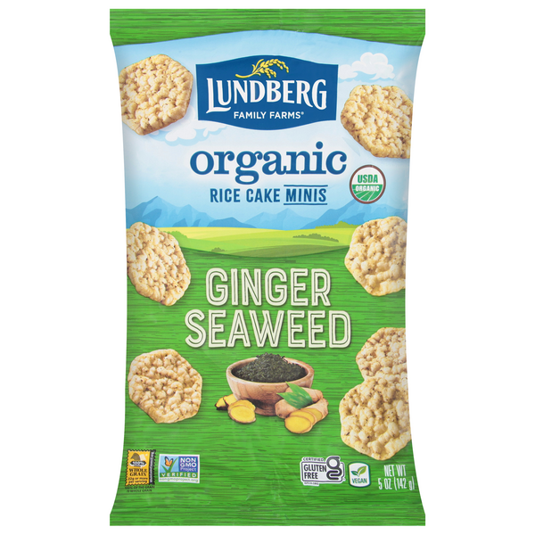 slide 1 of 1, Lundberg Family Farms Minis Organic Ginger Seaweed Rice Cake Minis 5 oz, 5 oz