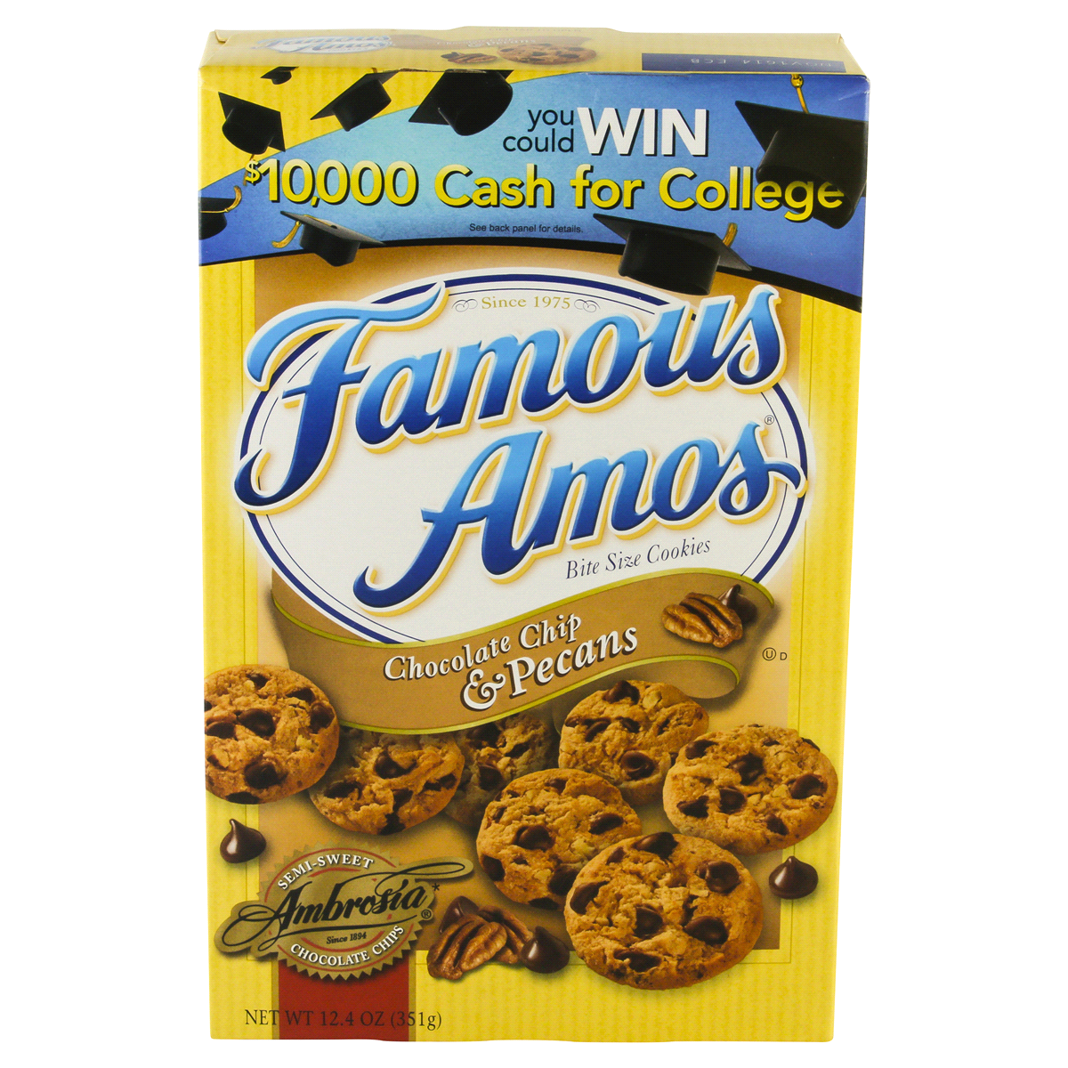 slide 1 of 7, Famous Amos Chocolate Chip & Pecan Bite Size Cookies, 12.4 oz