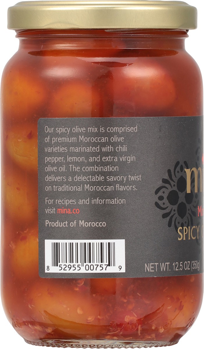 slide 7 of 13, Mina Olive Mix, Spicy, Moroccan 12.5 Oz, 12.5 oz