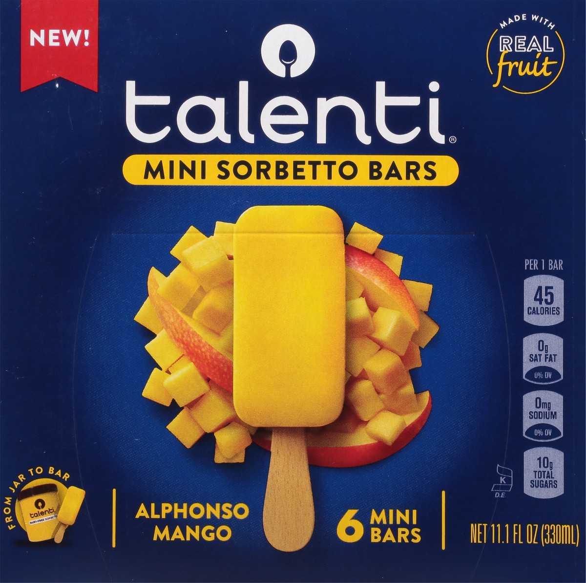 slide 2 of 9, Talenti Alphonso Mango Frozen Mini Sorbetto Bars - 6pk/11.1 fl oz, 6 ct, 11.1 fl oz