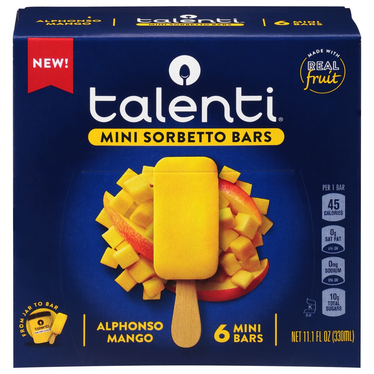 slide 1 of 9, Talenti Alphonso Mango Frozen Mini Sorbetto Bars - 6pk/11.1 fl oz, 6 ct, 11.1 fl oz