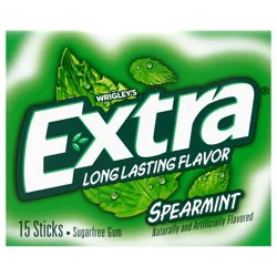 EXTRA Gum Spearmint Sugar Free Chewing Gum, Single Pack, 15 Stick