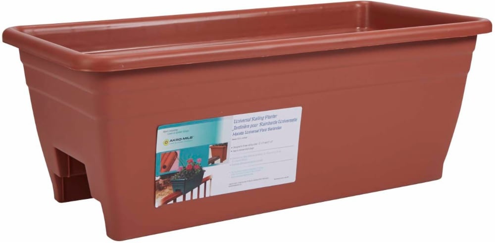 slide 1 of 1, Myers Lawn & Garden 24-Inch Deck Rail Planter Box - Clay, 24 in x 12 in x 16.5 in