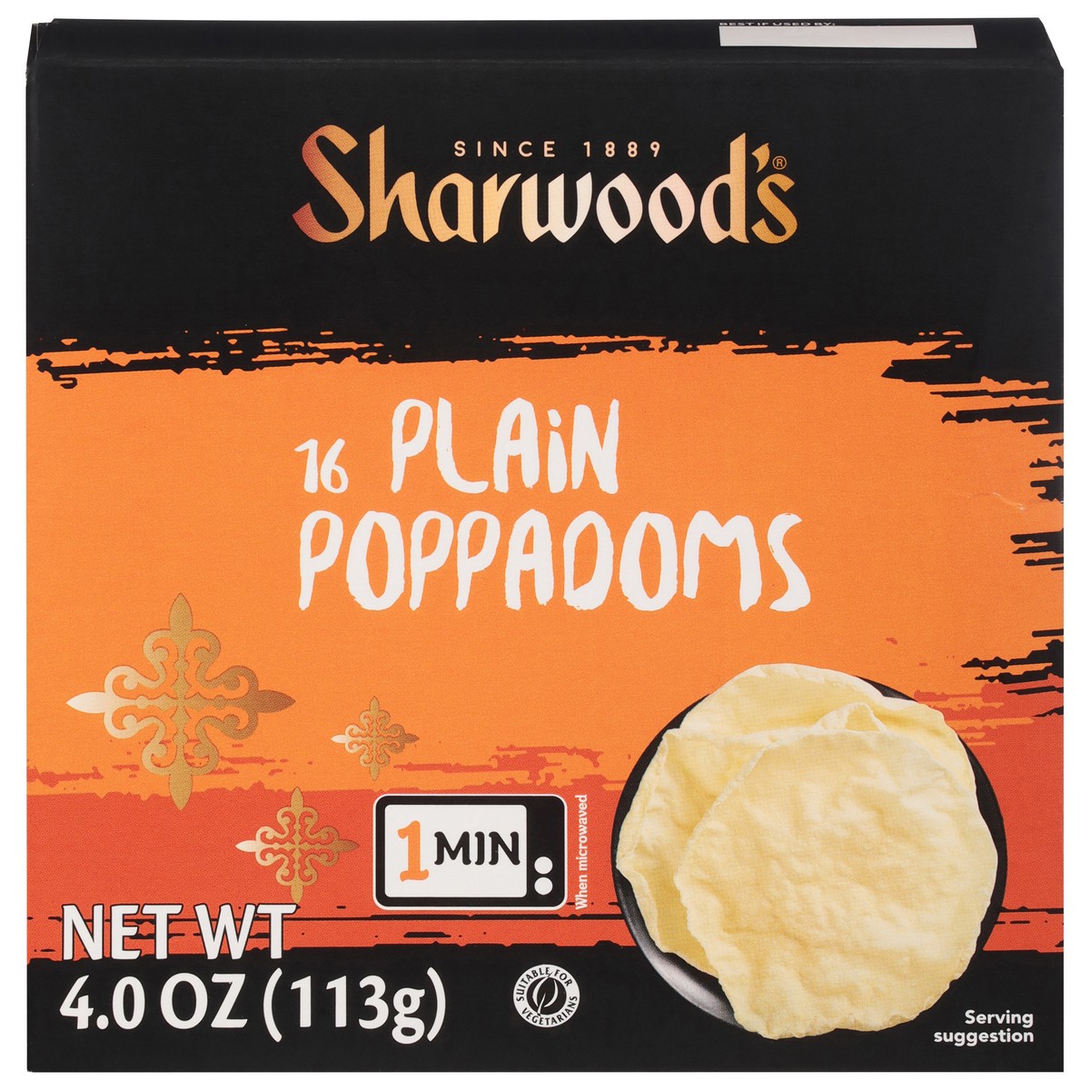 slide 1 of 9, Sharwood's Plain Poppadoms 16 ea, 16 ct