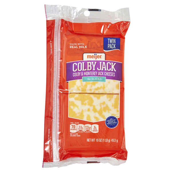 slide 1 of 1, Meijer Twin Pack Colby Jack Slices, 16 oz