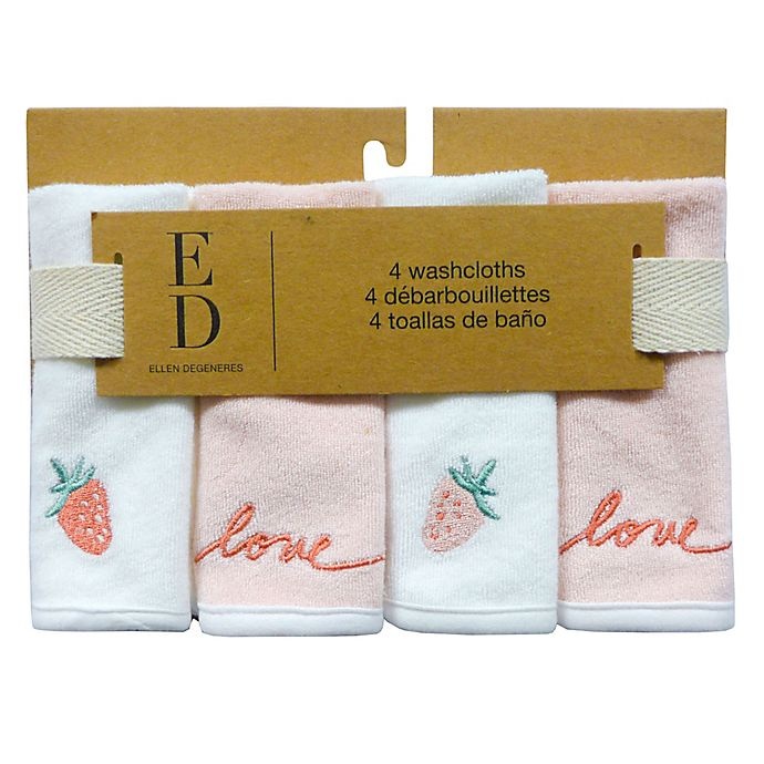 slide 2 of 2, ED Ellen DeGeneres Berry Love Washcloths, 4 ct