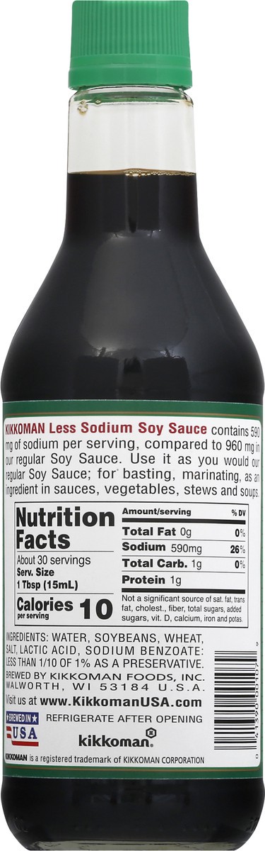 slide 5 of 9, Kikkoman Less Sodium Soy Sauce 15 oz, 15 oz