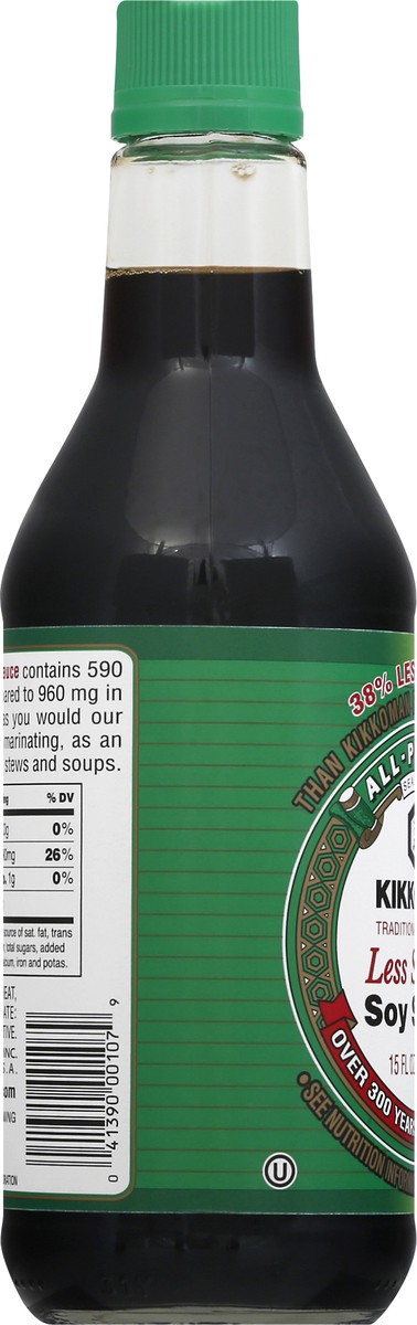 slide 7 of 9, Kikkoman Less Sodium Soy Sauce 15 oz, 15 oz