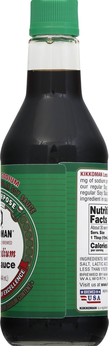 slide 8 of 9, Kikkoman Less Sodium Soy Sauce 15 oz, 15 oz