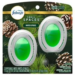 Febreze Small Spaces Holiday Air Freshener Winter Spruce Scent, .25 oz each, Pack of 2