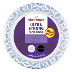 Giant Eagle Ultra Strong Paper Bowls, Mega Pack, 20 fl. oz.