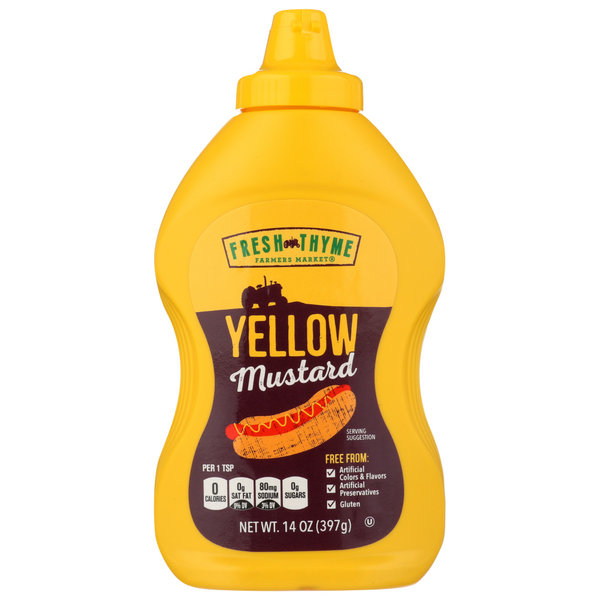 slide 1 of 1, Fresh Thyme Yellow Mustard, 14 oz