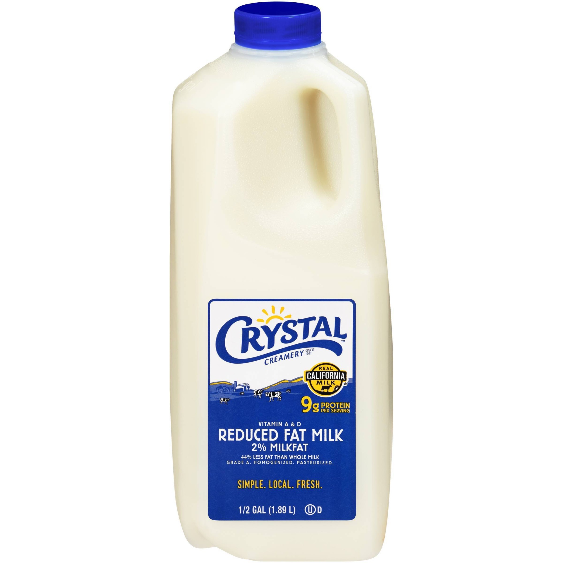slide 1 of 1, Crystal 2% Reduced Fat Milk, 1/2 gal