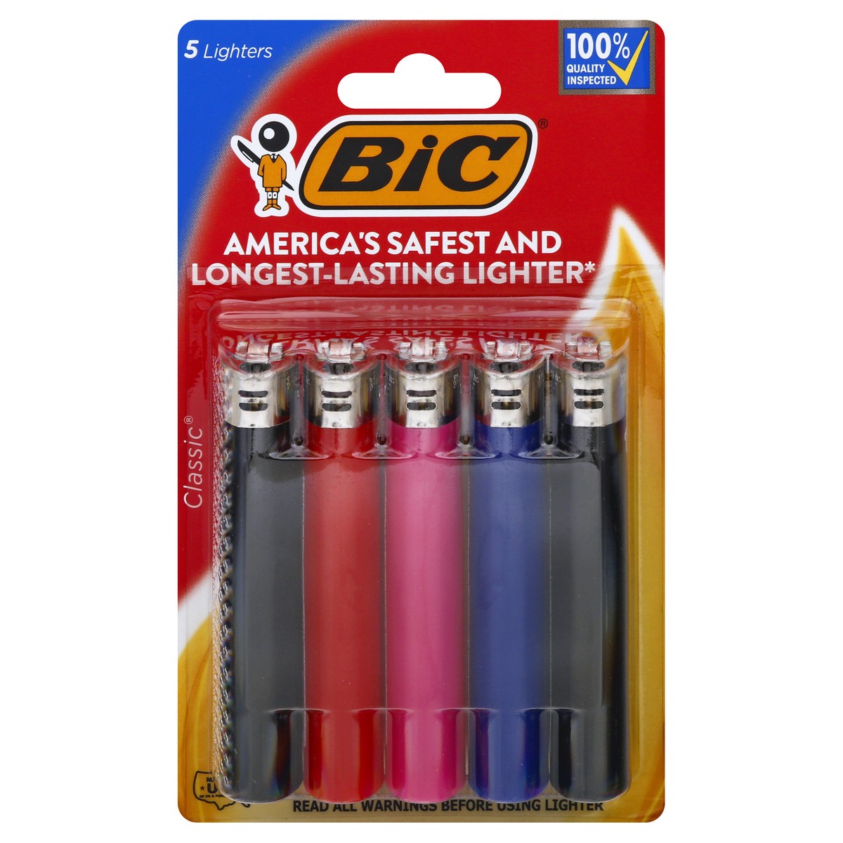 slide 1 of 9, BIC Classic Lighters 5 ea, 5 ct