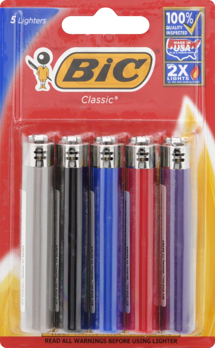 slide 1 of 9, BIC Classic Lighters 5 ea, 5 ct