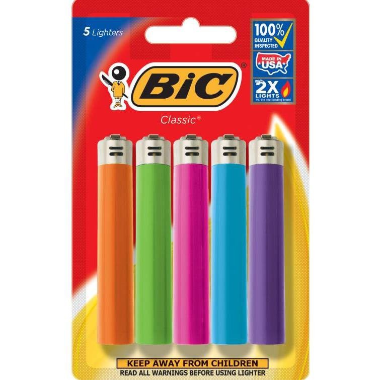 slide 1 of 5, BIC Classic Lighters, 5 ct