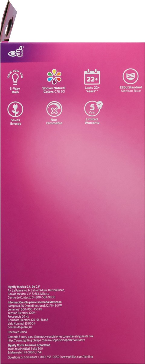 slide 4 of 9, Philips 3 Way LED Soft White Light Bulbs 1 ea, 1 ct