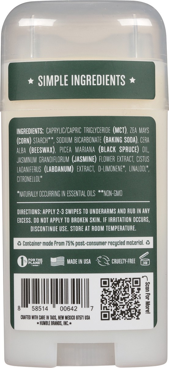 slide 6 of 9, Humble Nothing Bad Aluminum-Free Original Formula Black Spruce Deodorant 2.5 oz, 2.5 oz