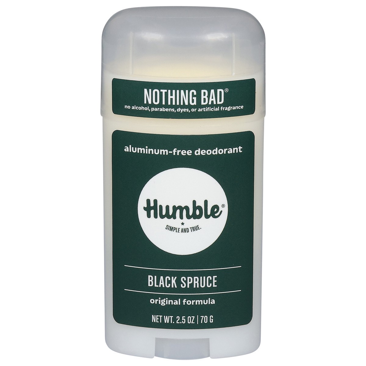 slide 1 of 9, Humble Nothing Bad Aluminum-Free Original Formula Black Spruce Deodorant 2.5 oz, 2.5 oz