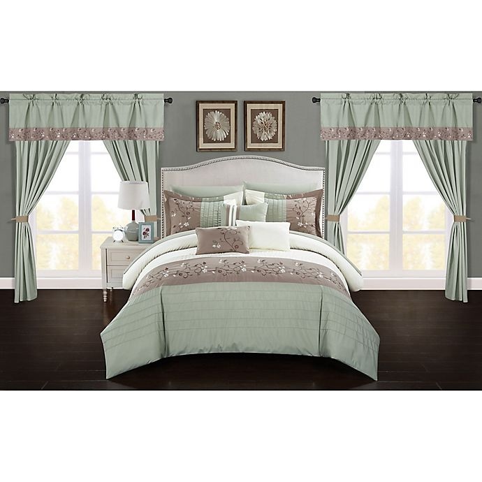 slide 2 of 9, Chic Home Sona Queen Comforter Set - Sage, 20 ct