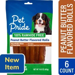 Pet Pride Peanut Butter Flavored Rolls Adult Dog Treats, 6 ct / 14.8 oz