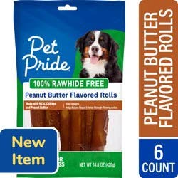 Pet Pride Peanut Butter Flavored Rolls Adult Dog Treats, 6 ct / 14.8 oz