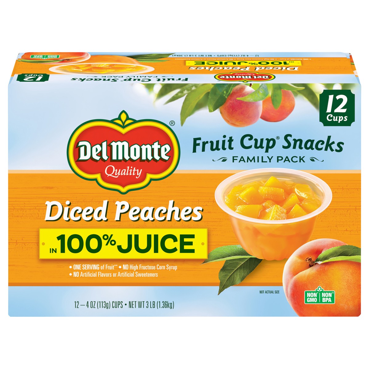 slide 1 of 1, Del Monte Diced Peaches Fruit Cups, 