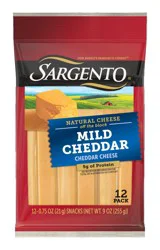 Sargento Mild Cheddar Cheese Sticks, 12-Count, 9 oz