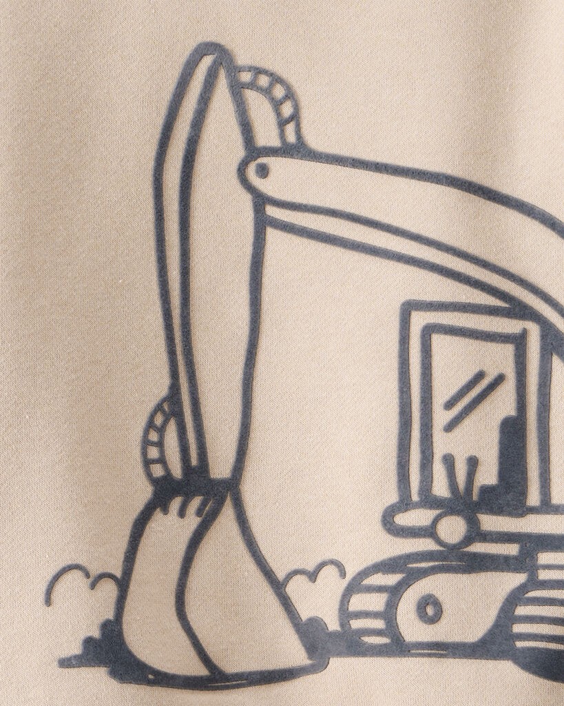 slide 5 of 5, Carter's Toddler Boy 2-Piece DayDream Fleece Construction Long-Sleeve Tee & Pant Set Beige/Grey 2T, 2 pc