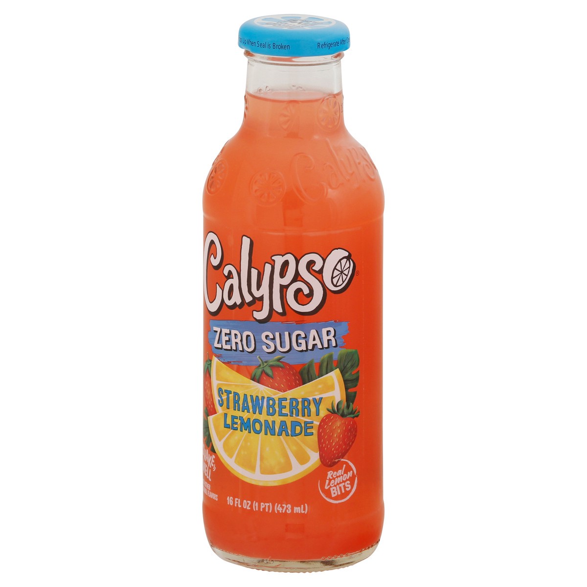 slide 6 of 9, Calypso Zero Sugar Strawberry Lemonade, 16 oz