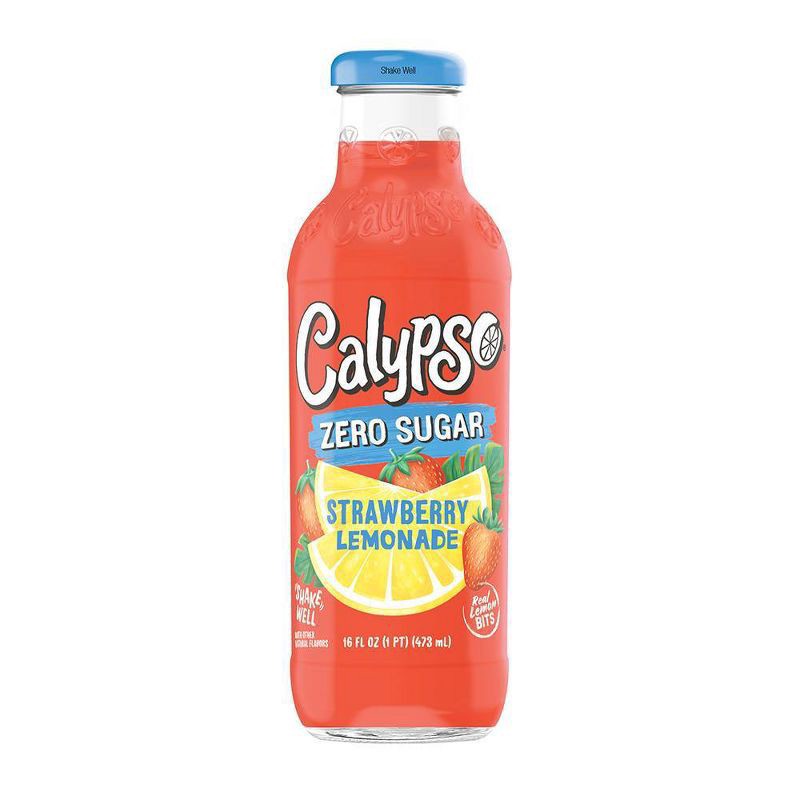 slide 1 of 9, Calypso Zero Sugar Strawberry Lemonade, 16 oz