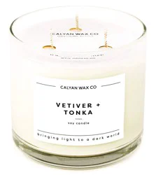 Calyan Wax Co. Vetiver & Tonka 3 Wick Glass Tumbler Candle