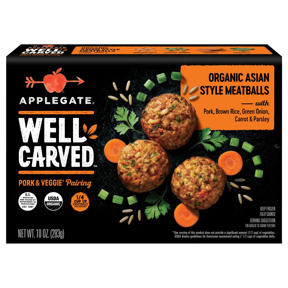 slide 8 of 9, Applegate Meatballs, 10 oz