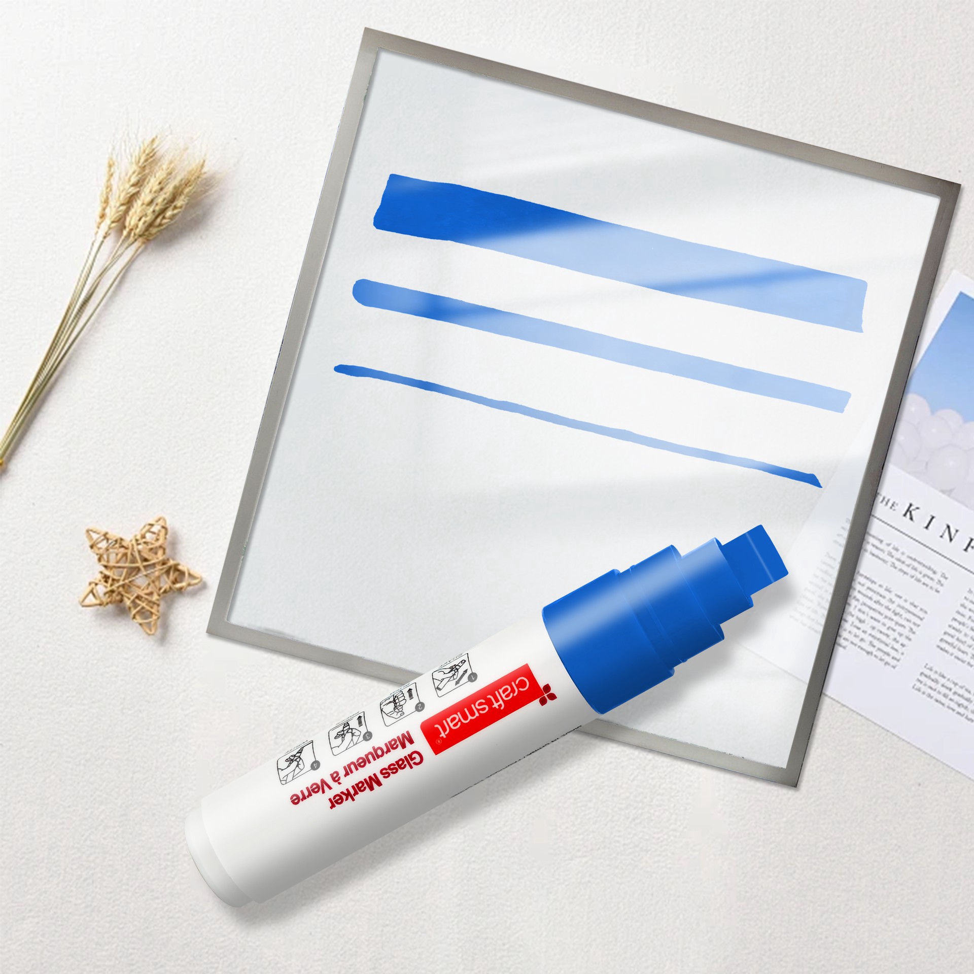 slide 3 of 3, 3-In-1 Nib Glass Marker By Craft Smart, 3 in-1 nib