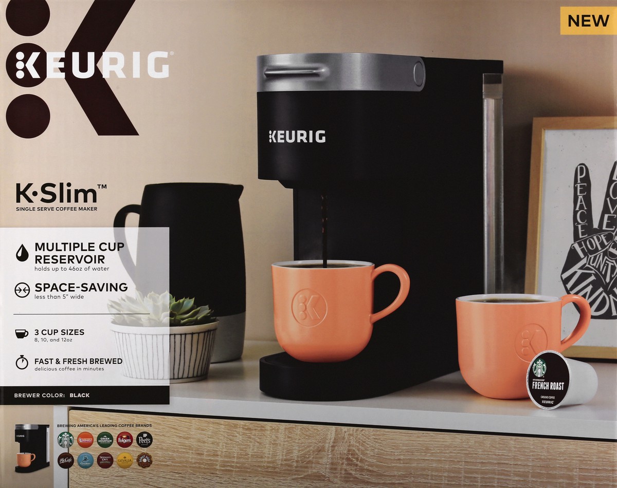 slide 1 of 8, Keurig K-Slim Black Single Serve Coffee Maker 1 ea, 1 ct