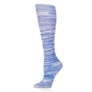 slide 1 of 1, Celeste Stein Denim Stripe 8-15 Mmhg Compression Socks, 1 ct