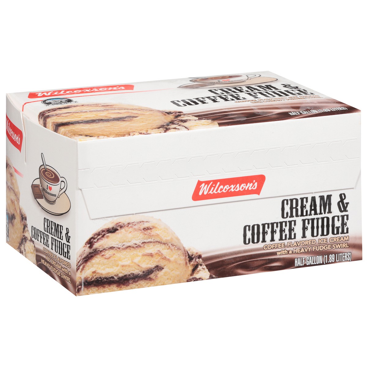 slide 11 of 17, Wilcoxson's Cream & Coffee Fudge Ice Cream 0.5 gal, 1/2 gal