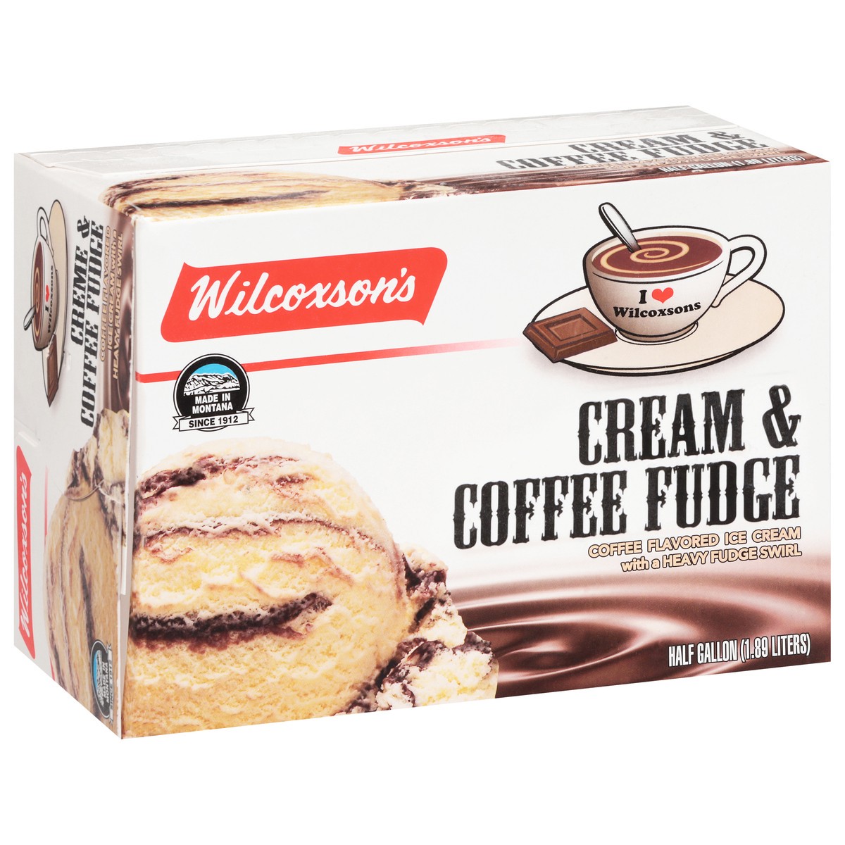 slide 17 of 17, Wilcoxson's Cream & Coffee Fudge Ice Cream 0.5 gal, 1/2 gal