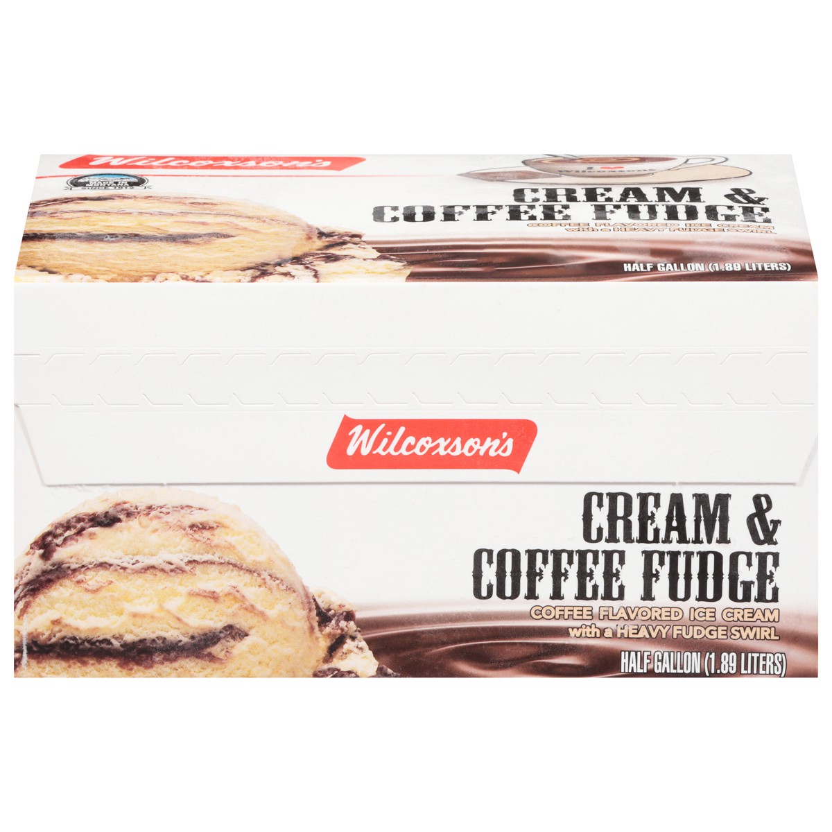 slide 15 of 17, Wilcoxson's Cream & Coffee Fudge Ice Cream 0.5 gal, 1/2 gal