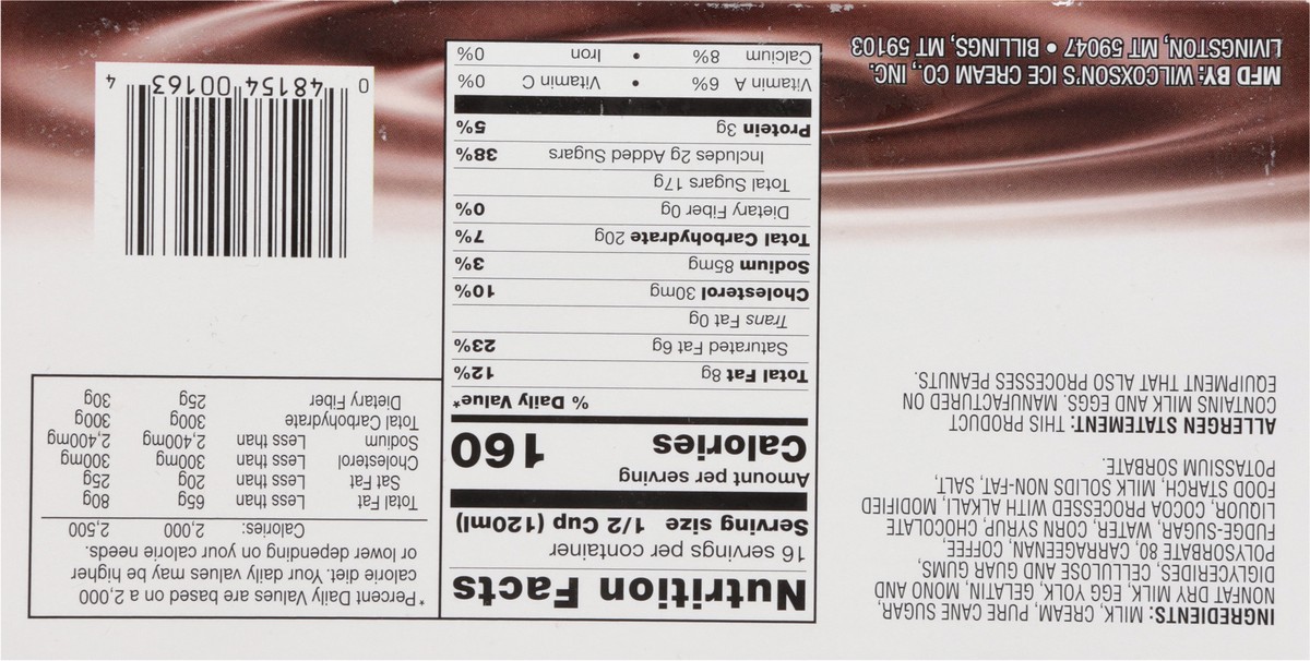 slide 4 of 17, Wilcoxson's Cream & Coffee Fudge Ice Cream 0.5 gal, 1/2 gal