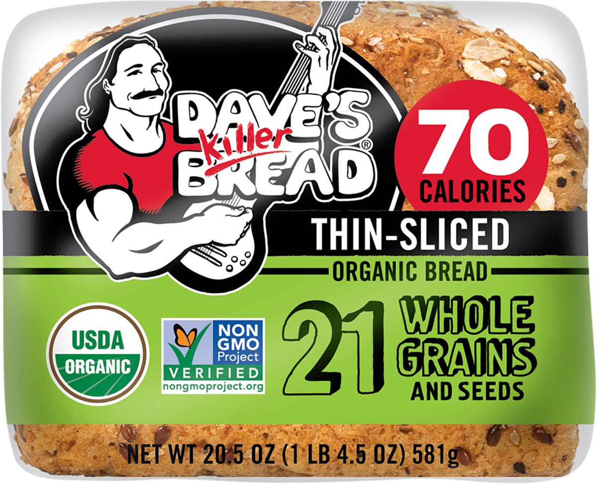slide 6 of 9, Dave's Killer Bread Bread, Organic, Thin-Sliced, 20.5 Ounce, 20.5 oz