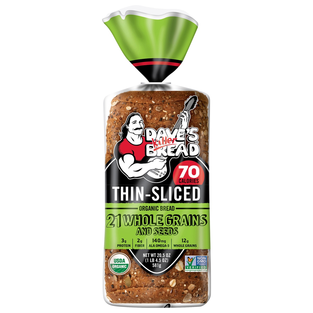 slide 1 of 1, Dave's Killer Bread® Thin-Sliced 21 Whole Grains and Seeds Organic Bread 20.5 oz. Bag, 27 oz