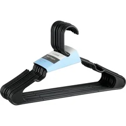 our goods Notched Plastic Hangers - Black