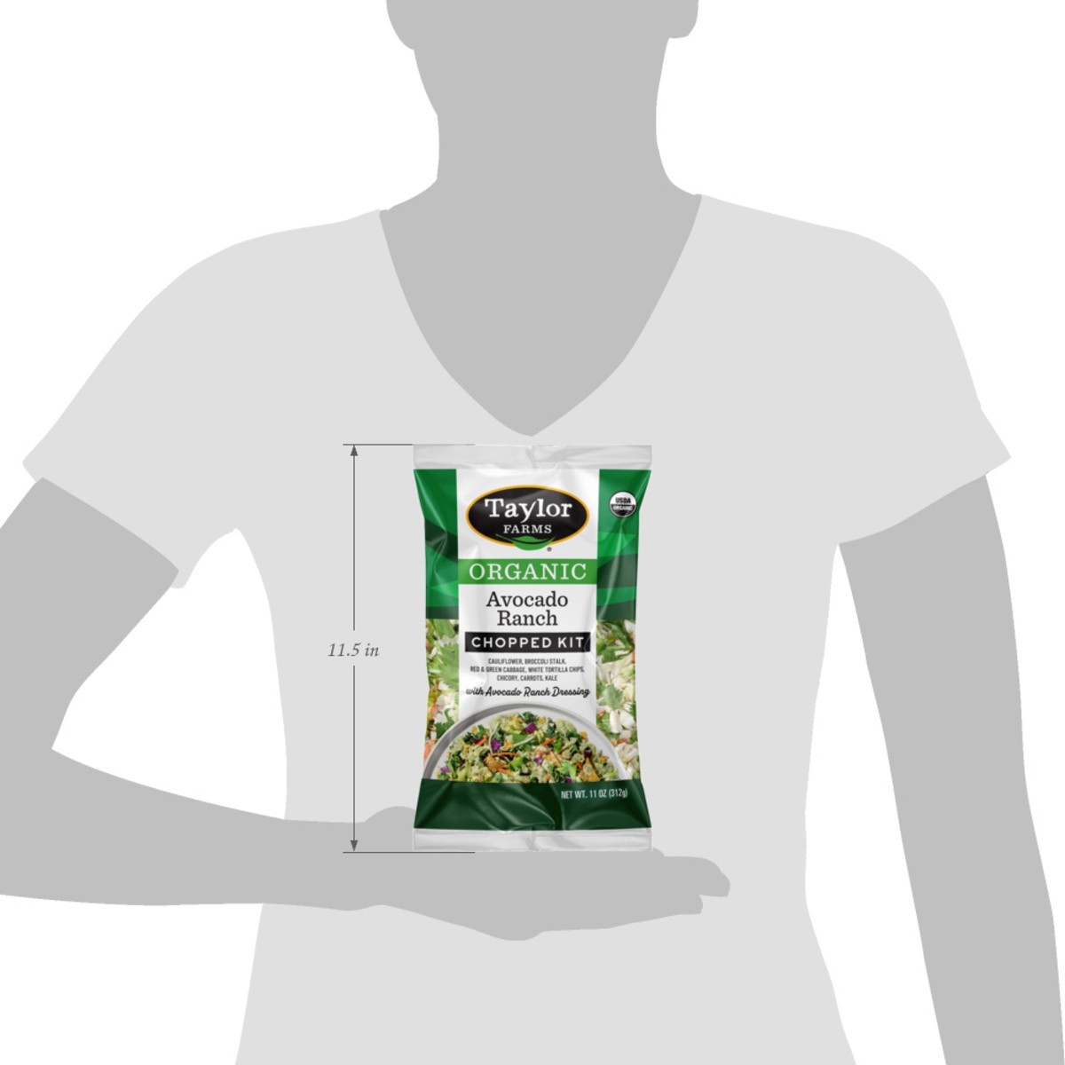 slide 5 of 7, Taylor Farms Organic Avocado Ranch Chopped Kit 1 ea, 11 oz