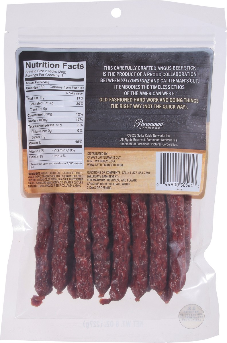 slide 2 of 12, Cattleman's Cut Yellowstone Angus Beef Beef Stick 8 oz, 8 oz