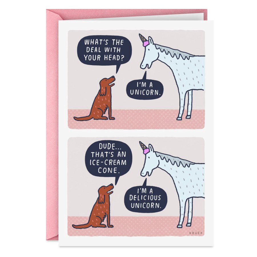 slide 1 of 1, Hallmark Shoebox Funny Delicious Unicorn Birthday Card - E10, E6, 1 ct