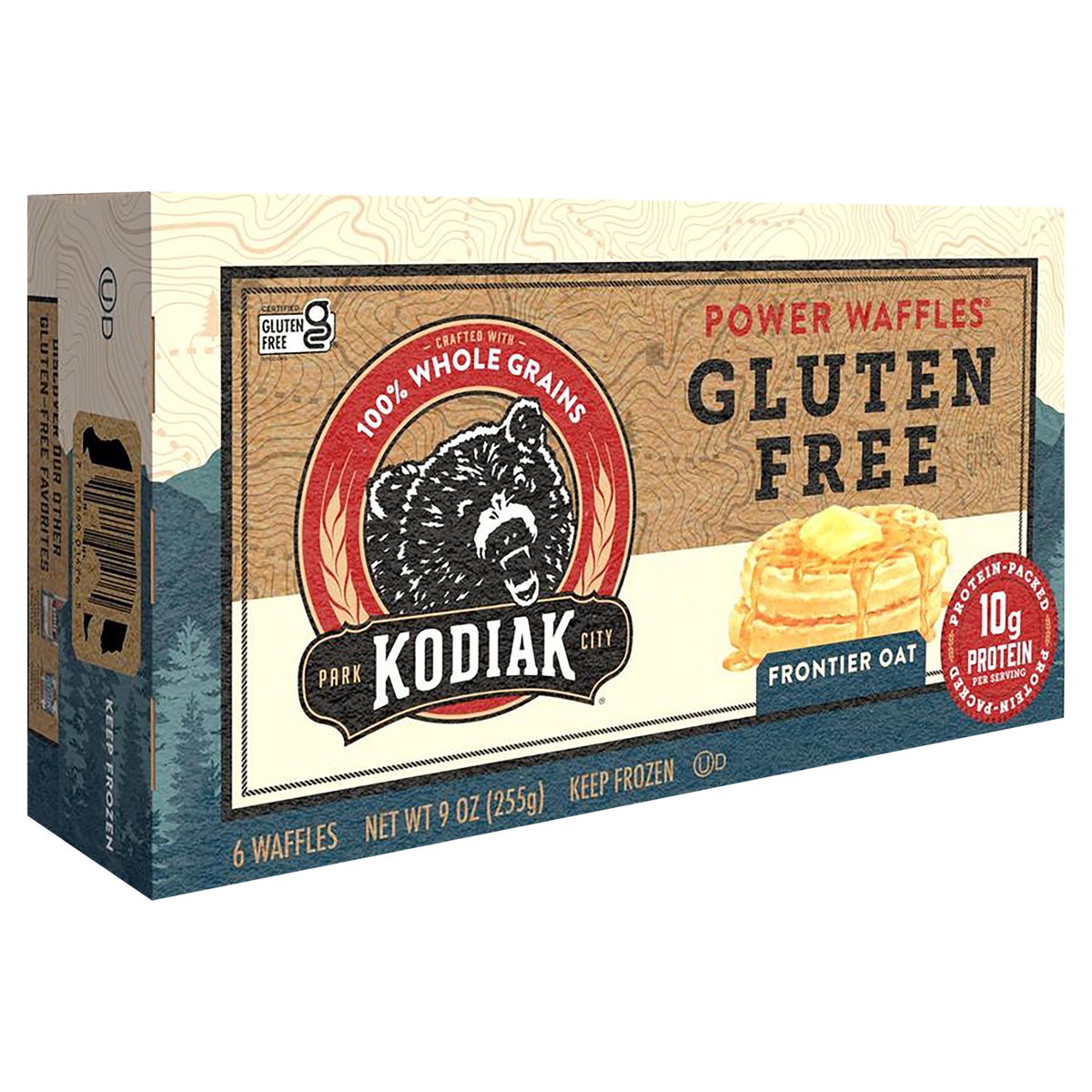 slide 7 of 8, Kodiak Cakes Power Waffles, Gluten Free Frontier Oat, 9 oz/6ct, 9 oz