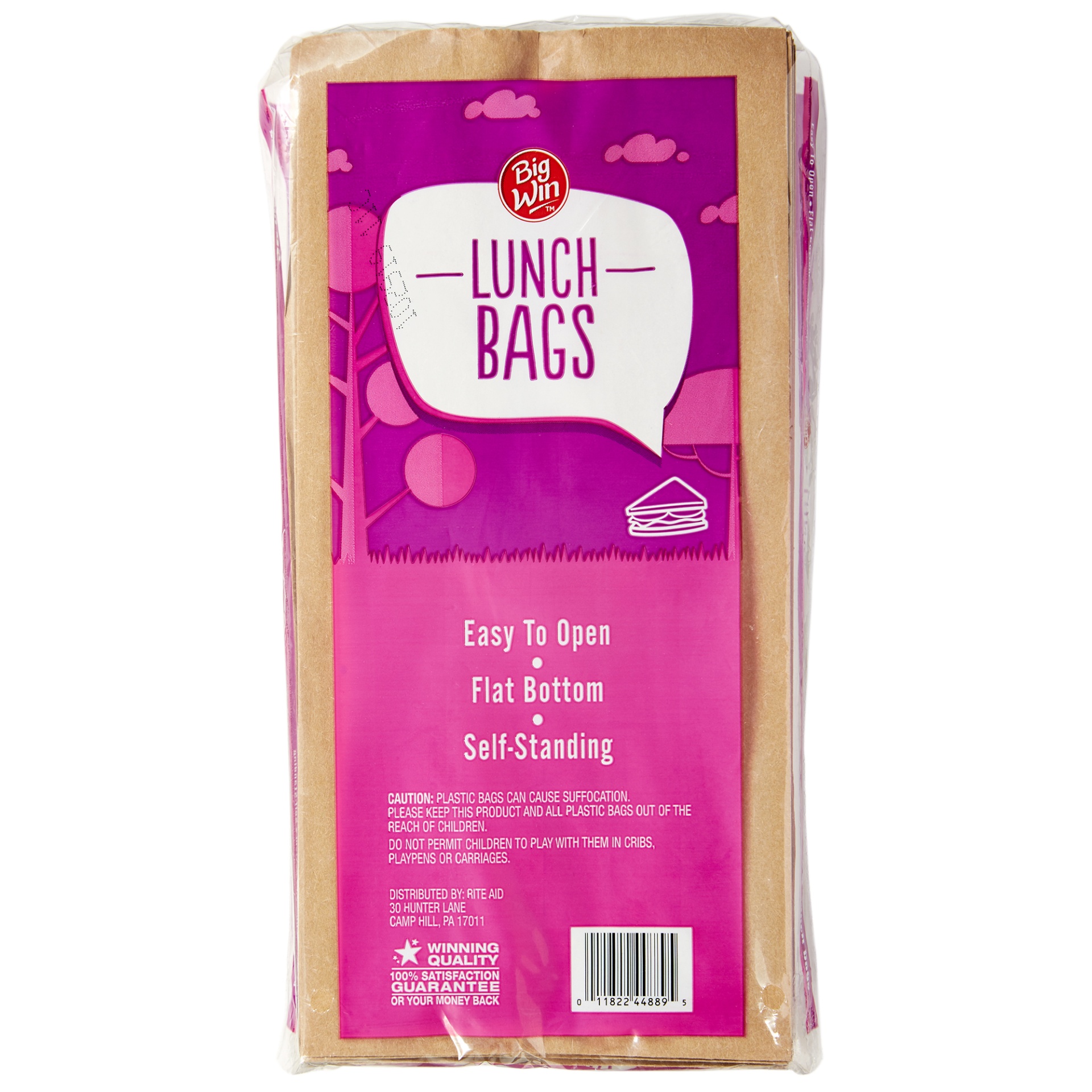 slide 2 of 2, Big Win Paper Lunch Bags, 50 ct