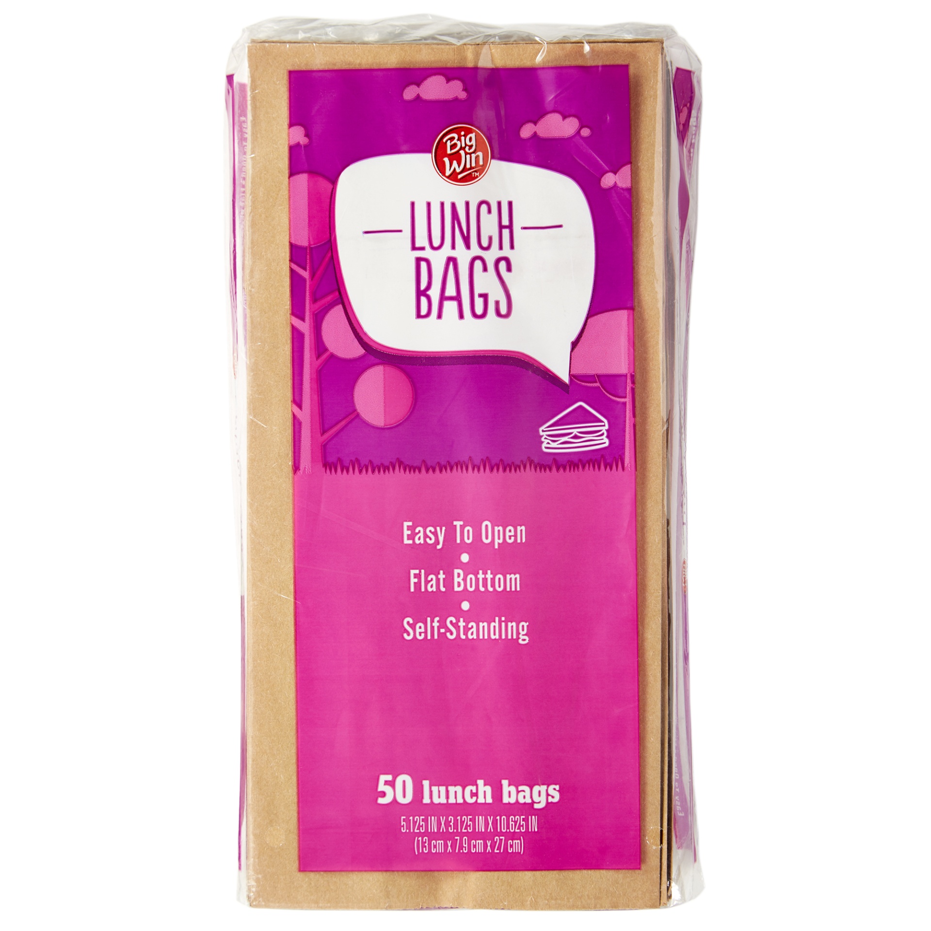 slide 1 of 1, Big Win Paper Lunch Bags, 50 ct